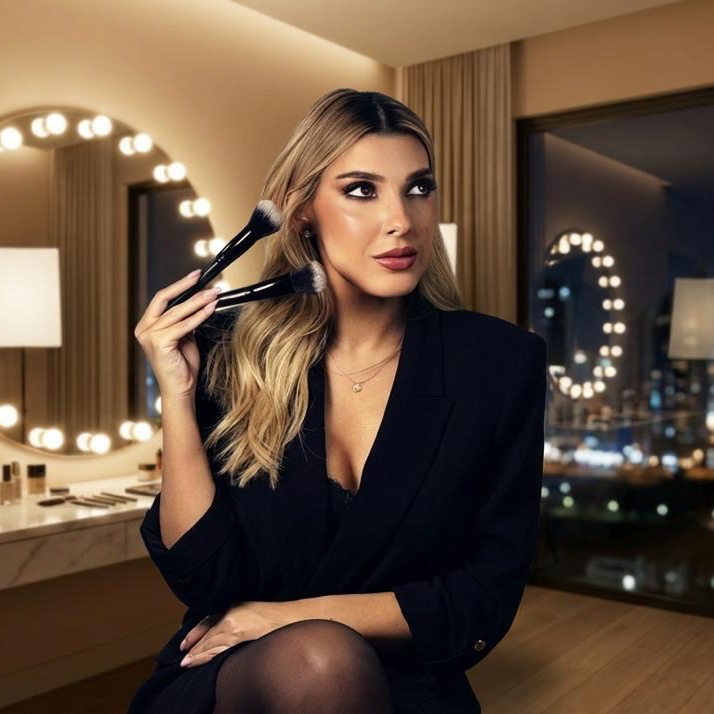 Foto da Barbara Makeup artist and Hairstylist trabalhando em seu notebook